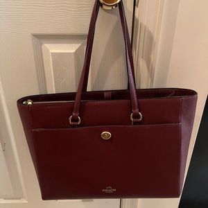 Large Coach Tote/Laptop Bag in Burgundy
